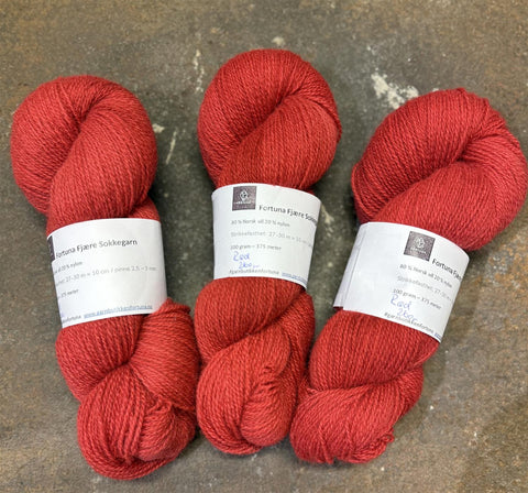Rød - Fortuna Fjære Sokkegarn